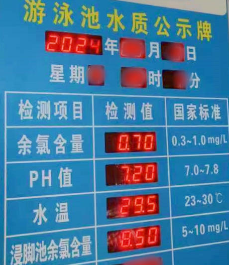 游泳池水质公示牌
