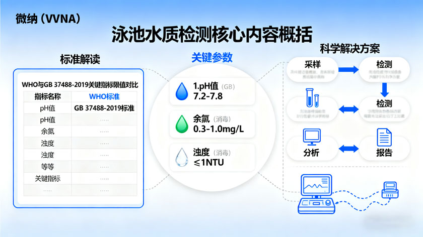 微纳(VVNA)深耕泳池水质检测:标准解读、关键参数与科学解决方案