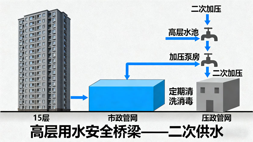 二次供水系统高层用水流程