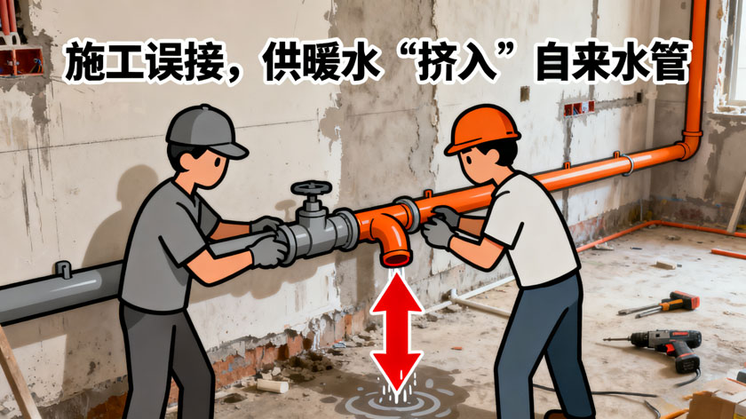串水原因，装修时管线误接