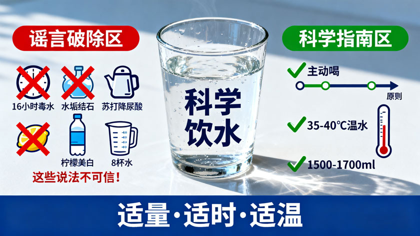 喝水避坑指南：6大常见谣言拆解+科学饮水全攻略