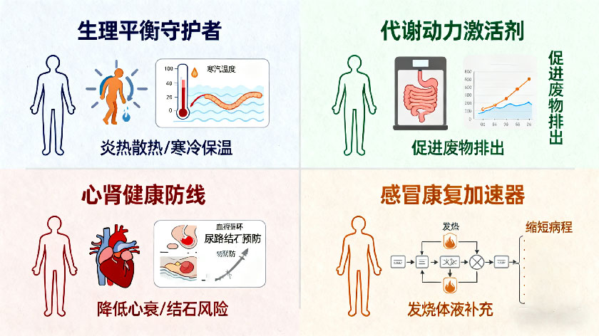 长期喝白开水-——-基础养护四大核心益处