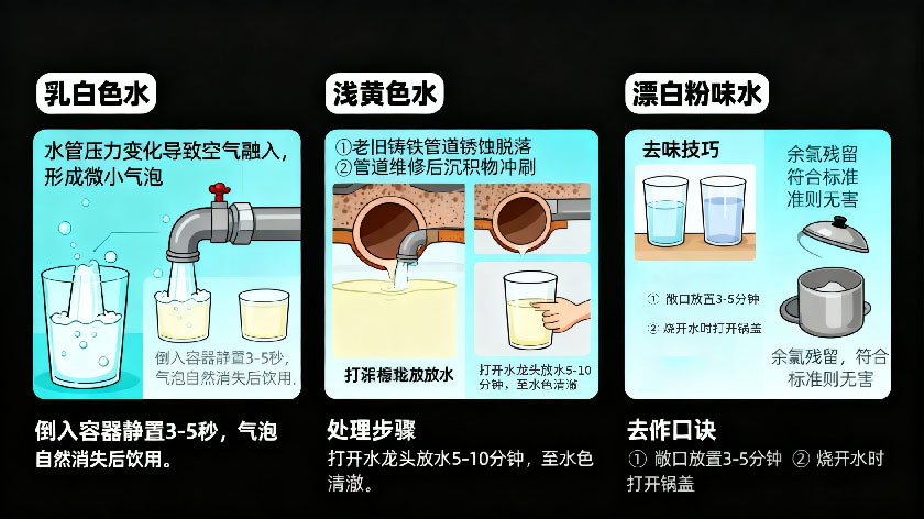 水质异常应急处理指南-——-乳白、发黄、异味水怎么办? 水质异常应急处理指南-——-乳白、发黄、异味水怎么办?
