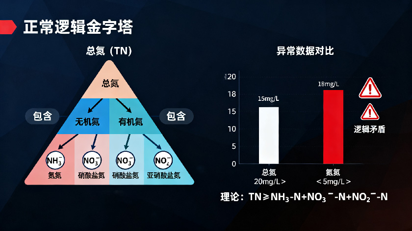 总氮与分项氮指标关系对比