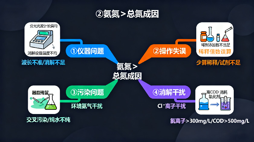 氨氮大于总氮四大成因排查思维导图
