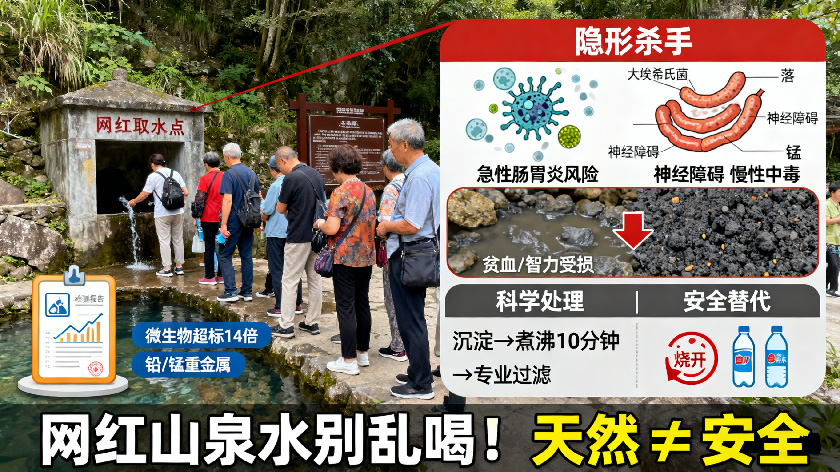网红山泉水别乱喝!看似天然养生,实则可能藏着这些健康风险