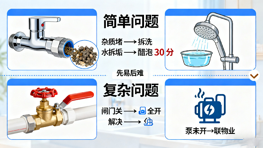 水压不足-4-大原因对症解决示意图 水压不足-4-大原因对症解决示意图